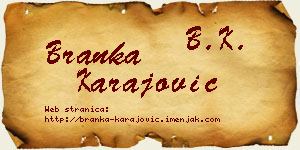 Branka Karajović vizit kartica